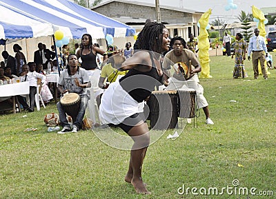 TROUPE ARTS FOR THE OPENING OF FRANCOPHONE GAMES Editorial Stock Photo