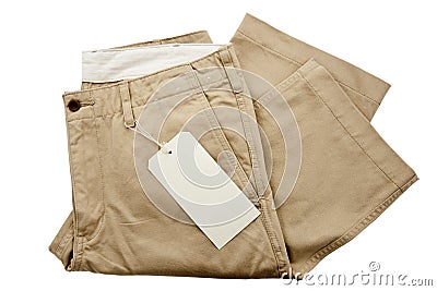 Trousers with tagging Stock Photo