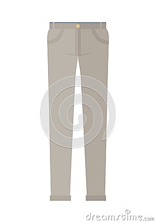 Trousers Unisex Pants Isolated on White Background Vector Illustration