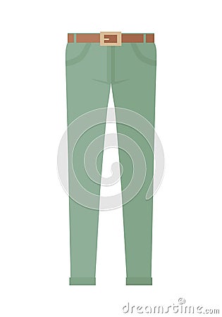 Trousers Unisex Pants Isolated on White Background Vector Illustration