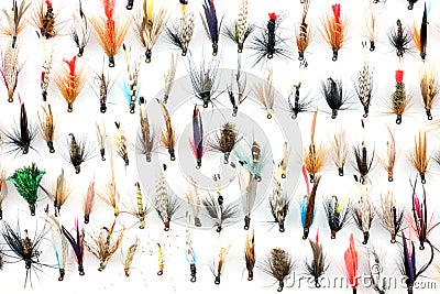 Trout Fishing Flies Stock Photo