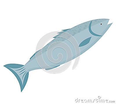 Trout icon flat style. Forel fish isolated on white background. Vector illustration, clip art. Vector Illustration