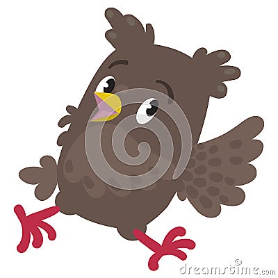 Trowbled running owl Vector Illustration