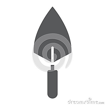 Trowel glyph icon, tool and repair, bricklayer sign, vector graphics, a solid pattern on a white background. Vector Illustration