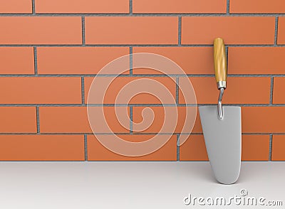 Trowel Leaned Against a Wall Stock Photo