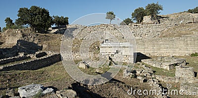 Troy Archeology Site in Turkey, Ancient Ruins Stock Photo