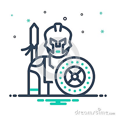 Mix icon for Troy, warrior and sparta Stock Photo