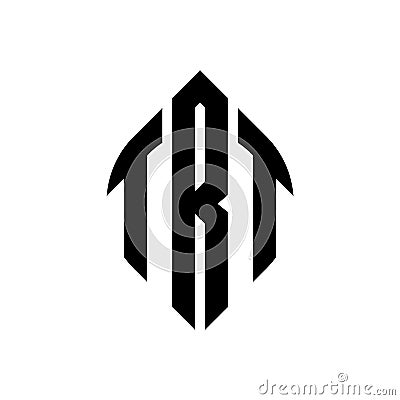 TRT circle letter logo design with circle and ellipse shape. TRT ellipse letters with typographic style. The three initials form a Vector Illustration