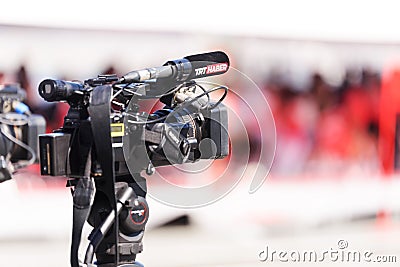 TRT News camera Editorial Stock Photo