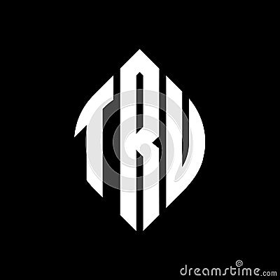 TRU circle letter logo design with circle and ellipse shape. TRU ellipse letters with typographic style. The three initials form a Vector Illustration