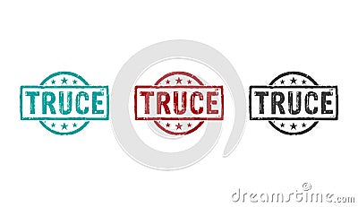 Truce and armistice stamp and stamping Cartoon Illustration