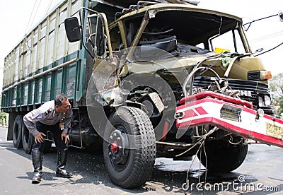 Truck accident crash Editorial Stock Photo