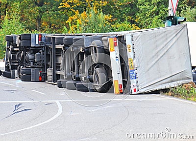 Truck accident Stock Photo