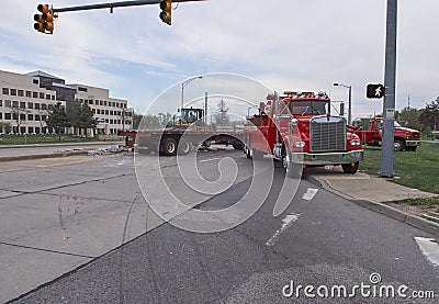 Truck Accident on busy road Editorial Stock Photo