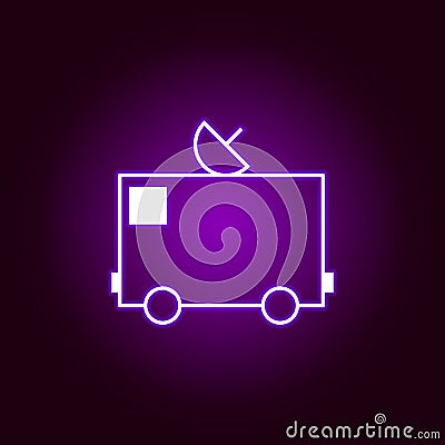 truck antenna outline icon in neon style. Elements of car repair illustration in neon style icon. Signs and symbols can be used Cartoon Illustration