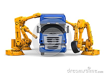 Truck assembly line Stock Photo