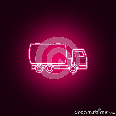 truck auto barrel neon icon. Elements of Transport set. Simple icon for websites, web design, mobile app, info graphics Stock Photo