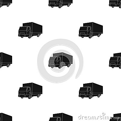 Truck with awning.Car single icon in black style vector symbol stock illustration web. Vector Illustration