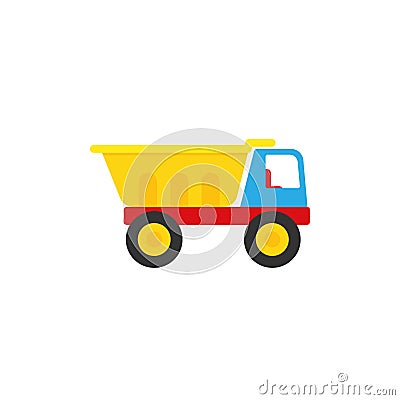 Truck baby toy in flat design. Vector cartoon illustration. Vector Illustration