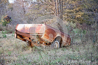 Truck Bed Converted into a Trailer Stock Photo