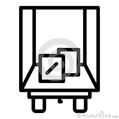 Truck box relocation icon, outline style Vector Illustration