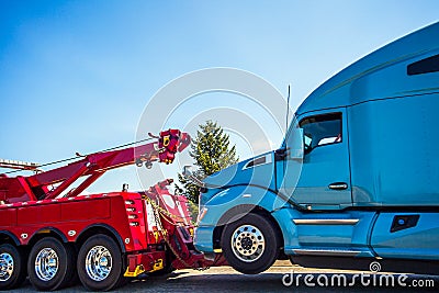 Truck breakdown and towing in Seattle Washington Stock Photo