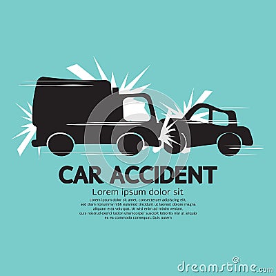 Truck And Car In An Accident Vector Illustration