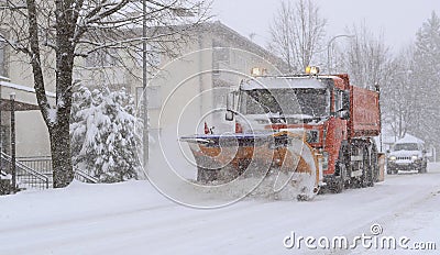 truck plow Stock Photo