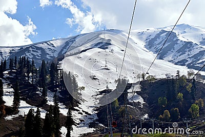 Snow covered mountains view from Kashmir Stock Photo