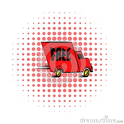 Truck comics icon Vector Illustration