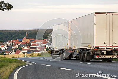 Truck a country road Stock Photo