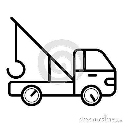 Truck crane icon Cartoon Illustration