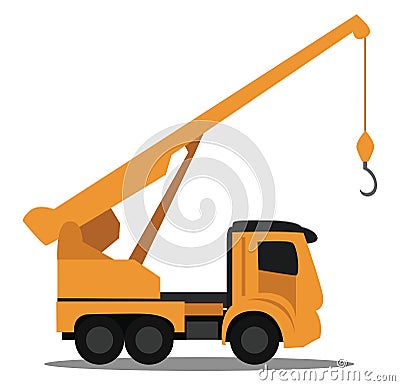 Truck with crane, illustration, vector Vector Illustration
