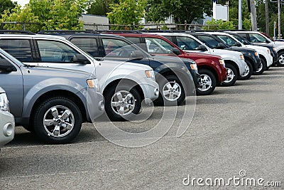 Truck at the dealership Stock Photo