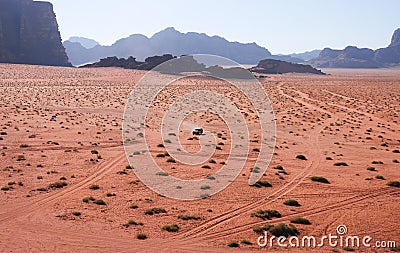 Truck in the desert Stock Photo