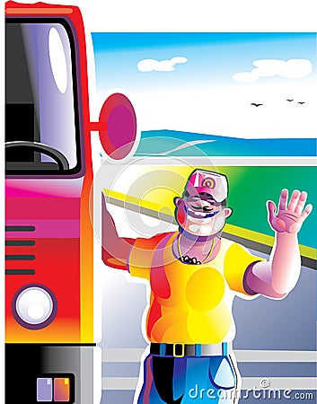 Truck driver Vector Illustration