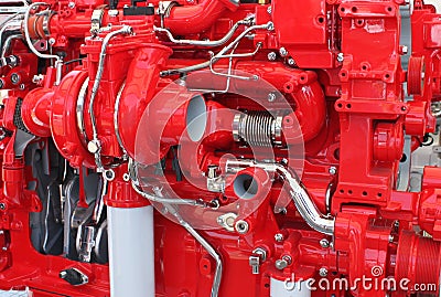 Truck engine Stock Photo