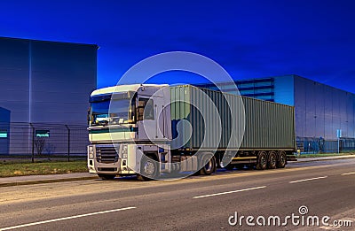 Truck on the factory floor Stock Photo