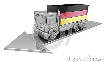 Truck flag Germany Stock Photo