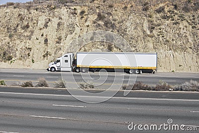 Truck on a Freeway Stock Photo