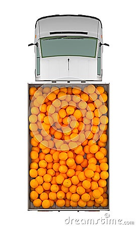 Truck with fruit oranges Stock Photo