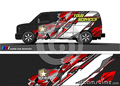 Truck graphics. Vehicles racing stripes background Vector Illustration