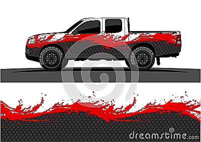 Truck graphics. Vehicles racing stripes background Stock Photo