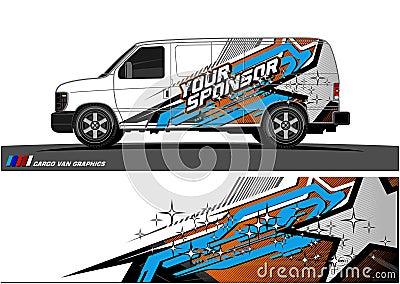 Truck graphics. Vehicles racing stripes background Vector Illustration