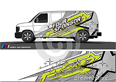 Truck graphics. Vehicles racing stripes background Vector Illustration