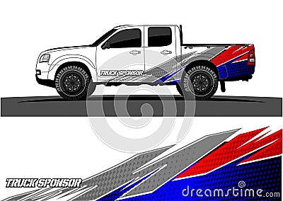 Truck graphics. Vehicles racing stripes vectorbackground Stock Photo