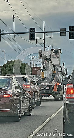 Truck with heavy electrical equipment Editorial Stock Photo