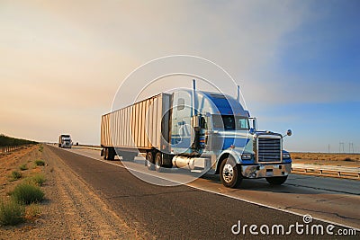 Truck highway Stock Photo