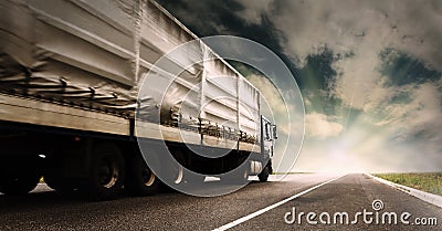 Truck on the highway Stock Photo