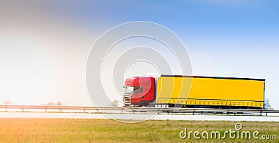 Truck on highway Stock Photo